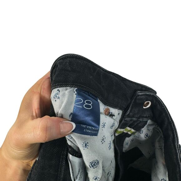 Pilcro Anthropologie Black Distressed Vintage Straight Jeans Boho Womens Size 28 - Picture 7 of 9